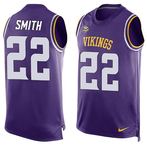 Nike Vikings #22 Harrison Smith Purple Team Color Men's Stitched NFL Limited Tank Top Jersey - Click Image to Close